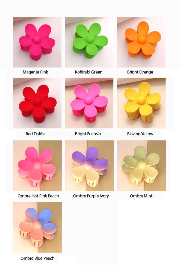 JOSSLYN by wall to wall - Wholesale Hair Clip - Women's - OVERSIZE MATTE FLOWER HAIR CLAW CLIPS | 40H45927