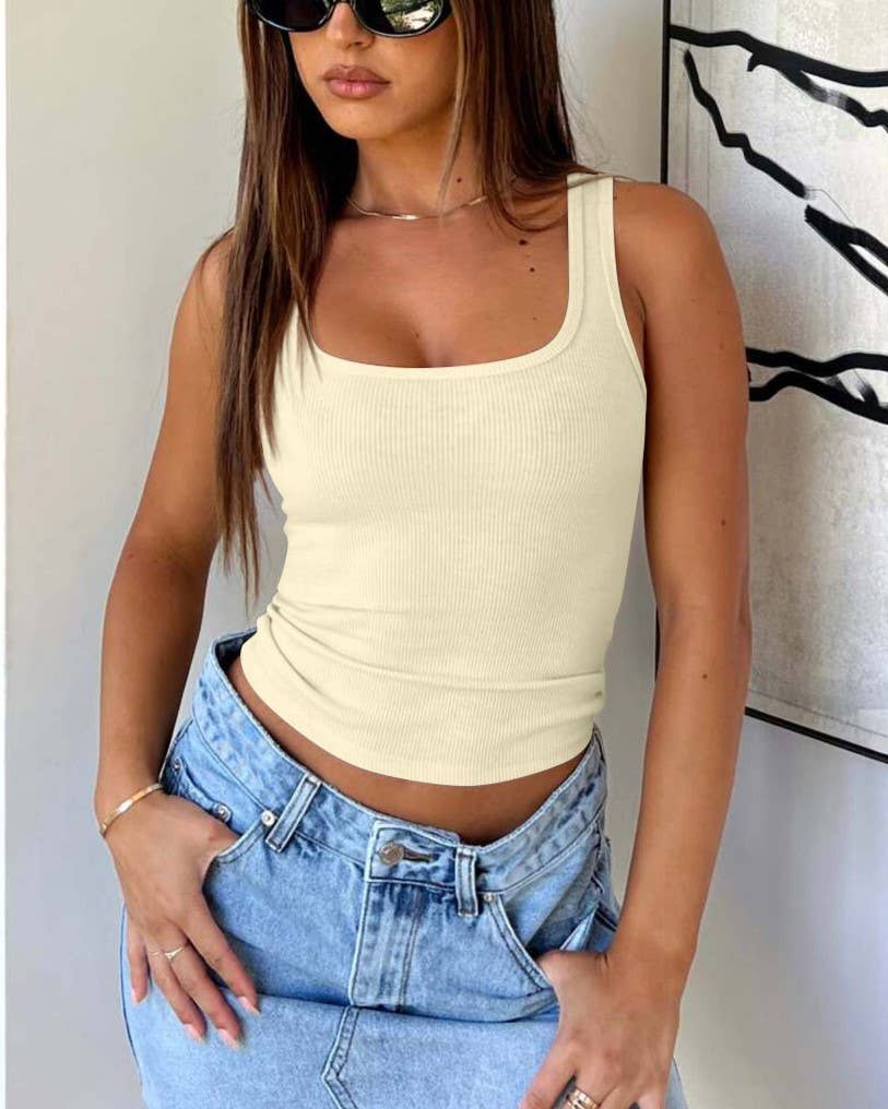 Rosa Clothing - Wholesale Tank Top - Women's - Ribbed Tight Fit Summer Cami Tank Tops10