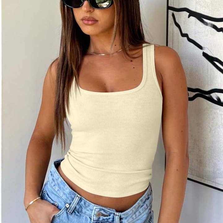Rosa Clothing - Wholesale Tank Top - Women's - Ribbed Tight Fit Summer Cami Tank Tops10