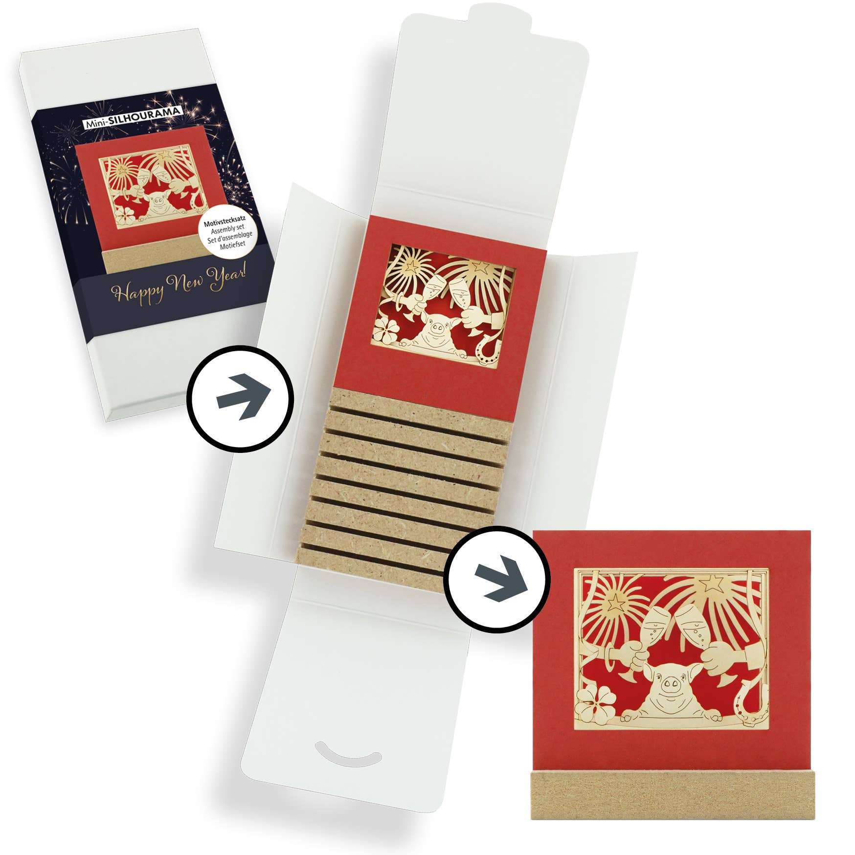 SILHOUBOX – Großhandel Bastelset – Happy New Year-Silhoubox M … Silvester, Neujahr – Geschenkartikel3