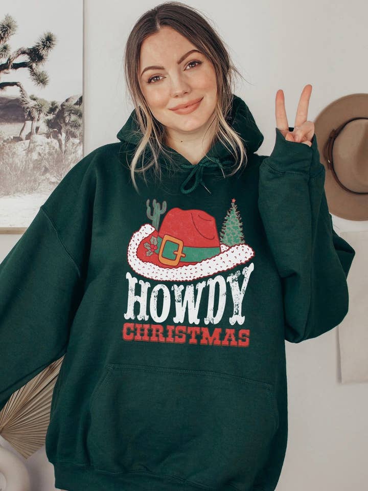 Howdy Christmas Santa Huvtröja för wholesale av Shop Alloe | Print & Media Co.