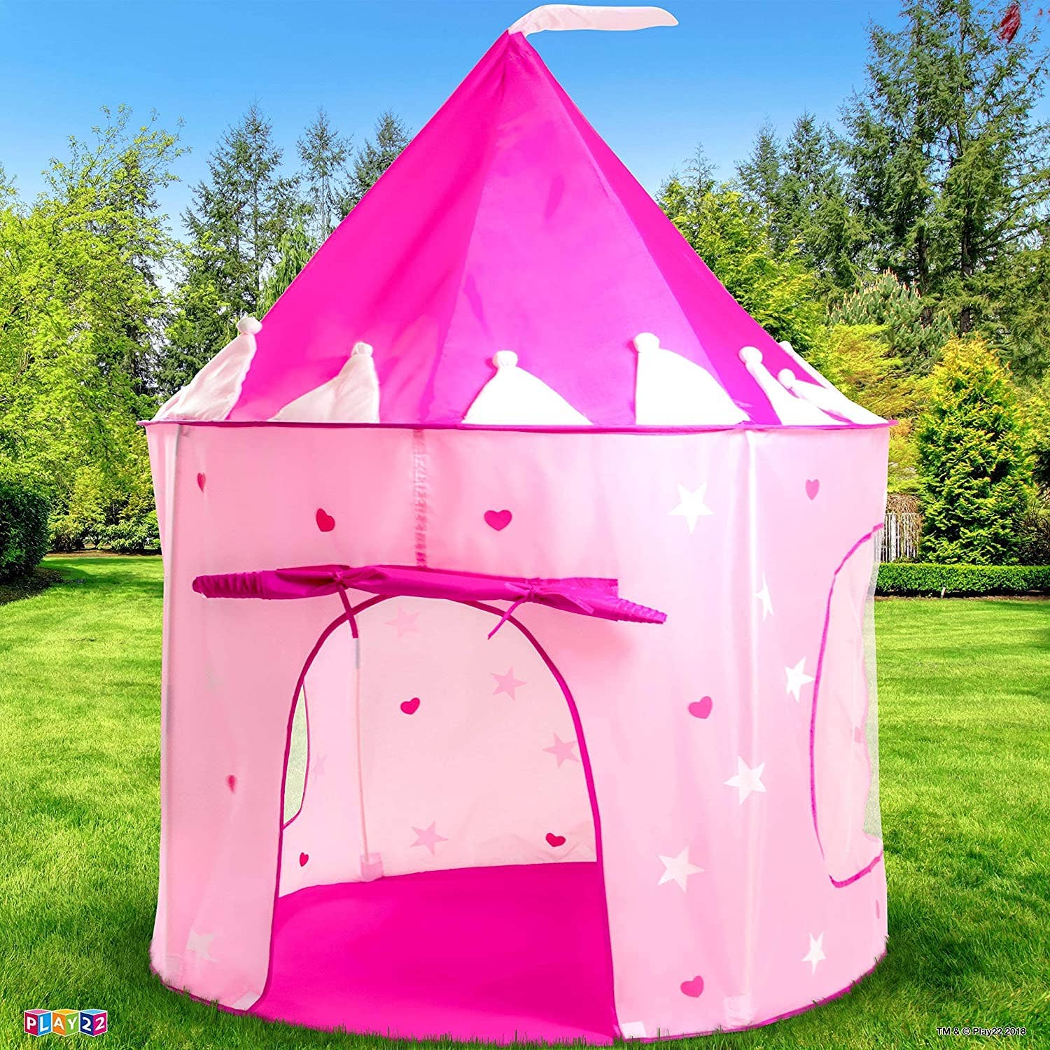 Play22 - Vendita all'ingrosso Tenda - Bambini - Tenda da Gioco Principessa Castello Rosa che Brilla al Buio con Stelle2