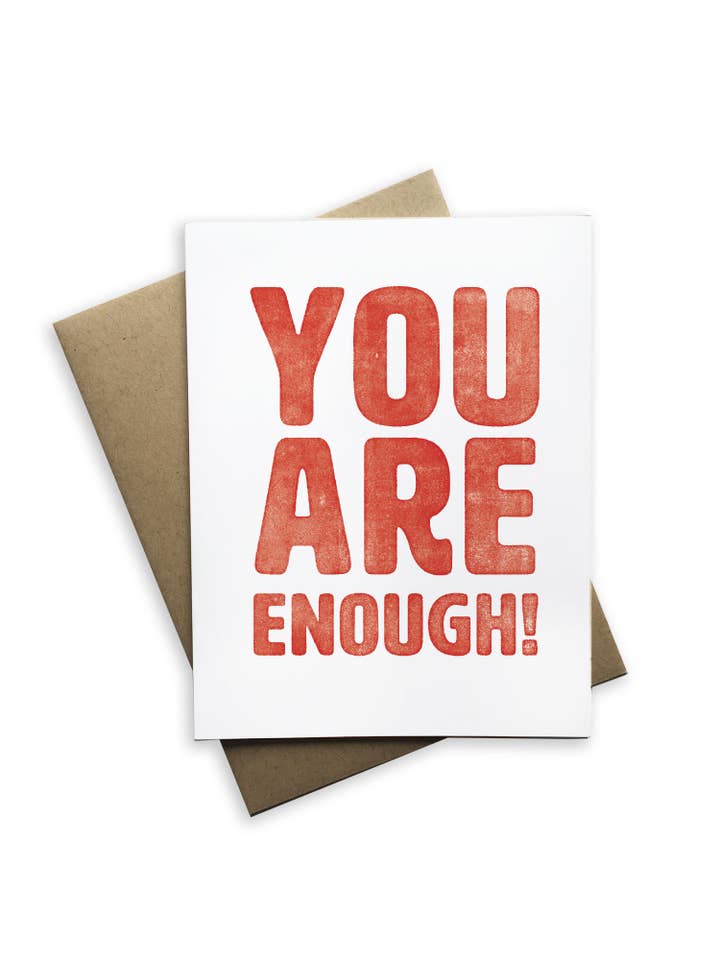 Sweet Encouragment - You Are Enough Greeting Card for wholesale by Tiramisu Paperie