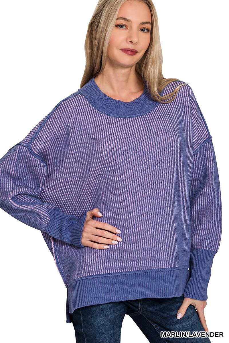 Vanilla Monkey - Wholesale Knit Sweater - Women's - Exposed Seam Two Tone Sweater9