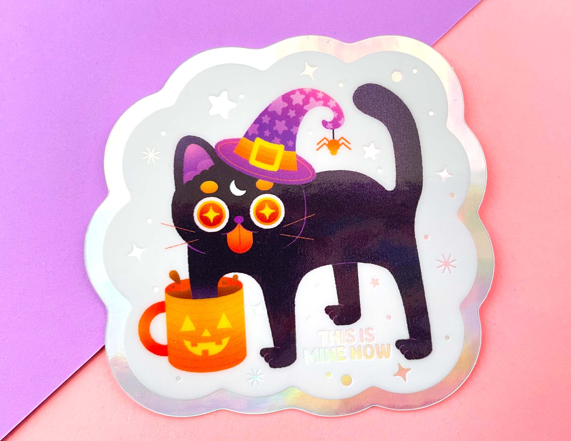 Kidnichols - Wholesale Sticker - Black Cat Halloween Sticker | Holographic | Cat lovers3