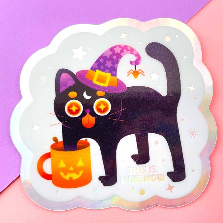 Kidnichols - Wholesale Sticker - Black Cat Halloween Sticker | Holographic | Cat lovers3