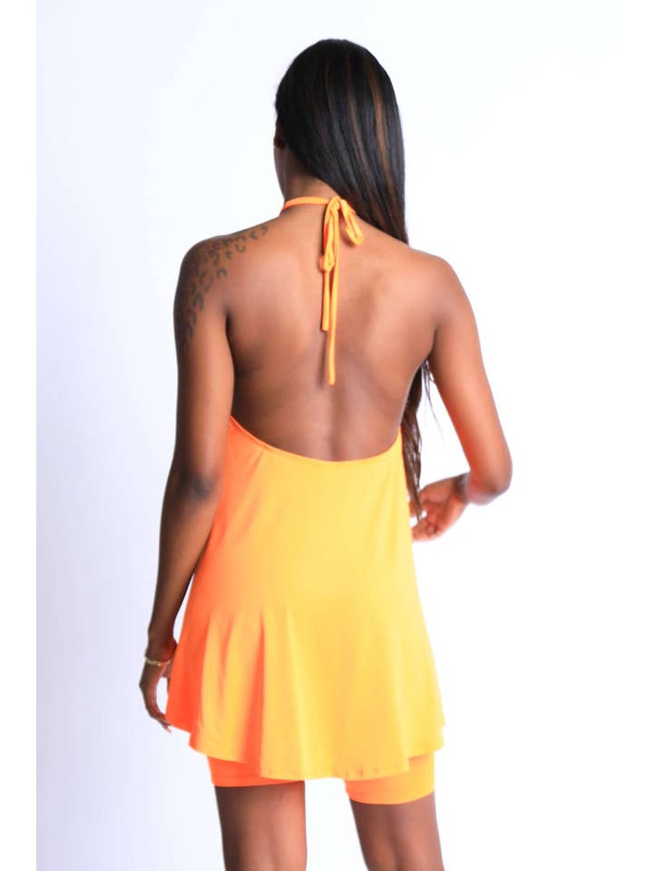 ARANCIO Set High Low Helter con pantaloncini da bici in vendita all'ingrosso su Faire2