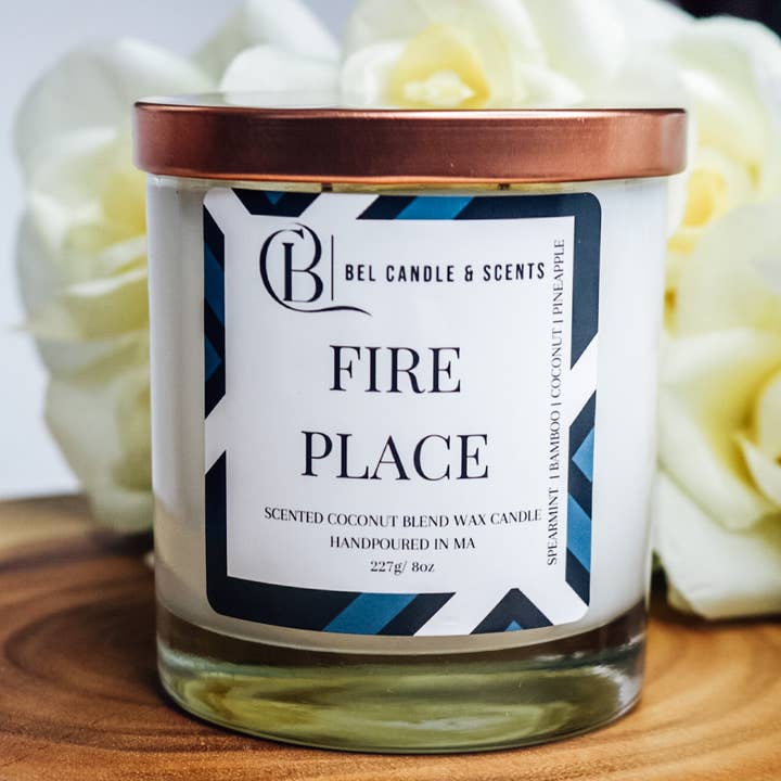 Fire Place Scented Coconut or Soy Wax Candle for wholesale by Bel Candle & Scents