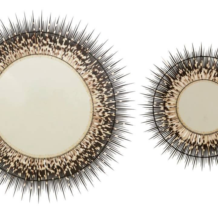 African Trading Partners - Wholesale Wall Mirror - Porcupine Quill Round Mirror - Large3