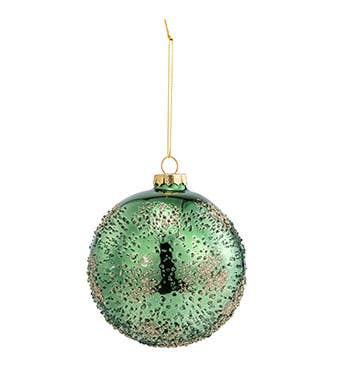 Napco - Wholesale Ornament - Ornament, Green Glitter Ball  Item # 529520