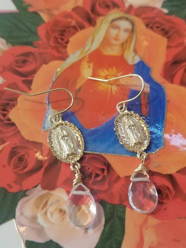 Virgen Clear Quartz Earrings for wholesale by ilaments