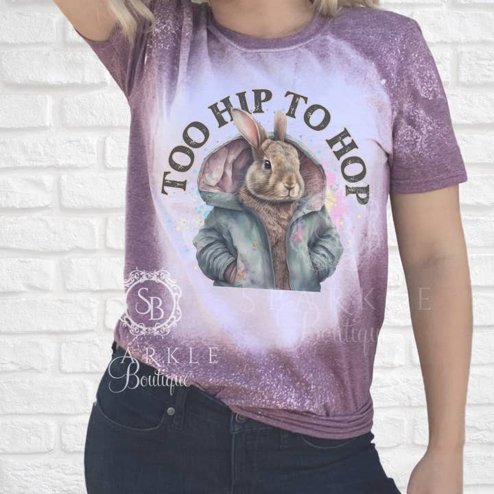Chemise blanchie de Pâques Too Hip To Hop pour la vente par Sparkle Boutique2U