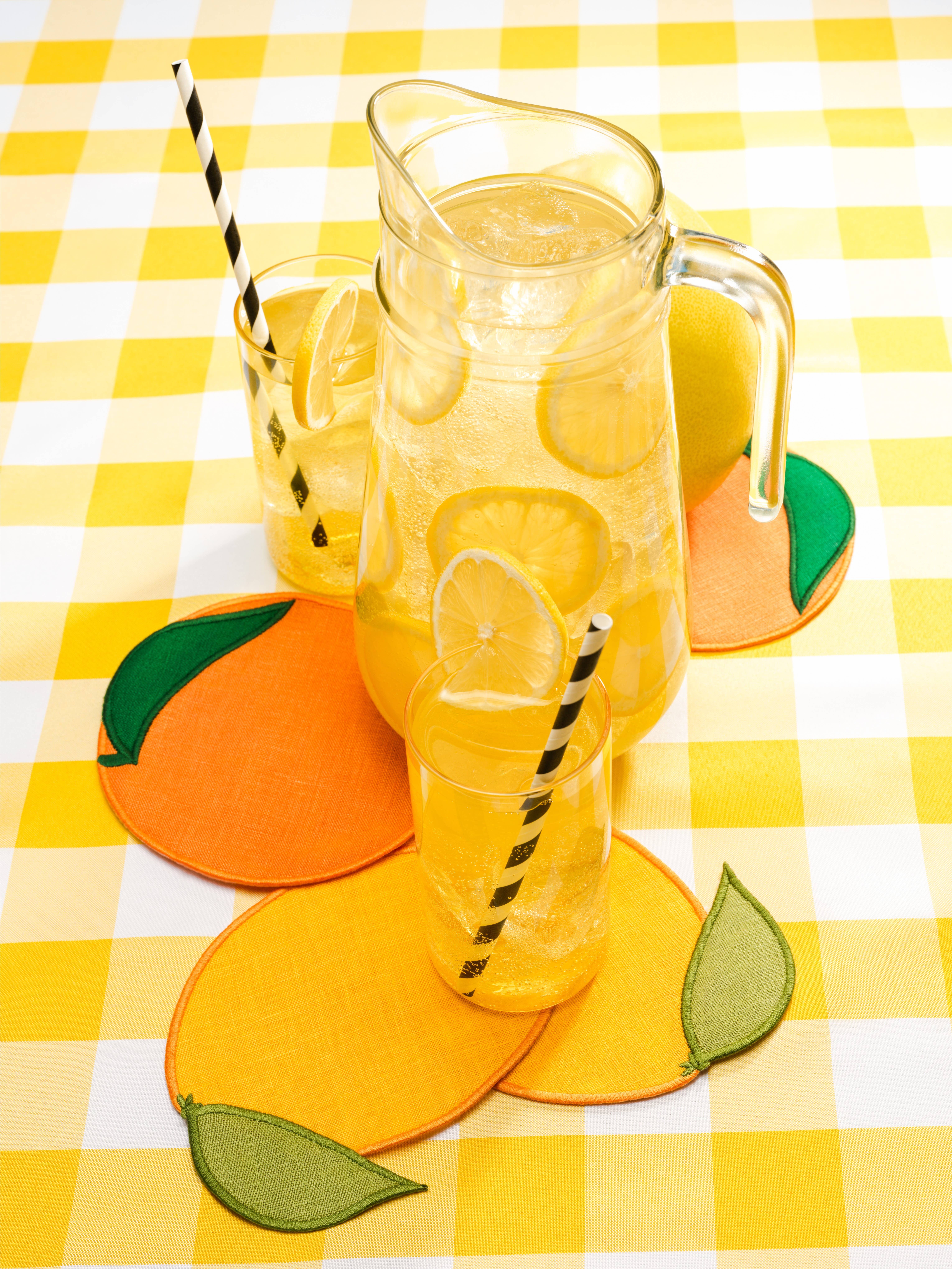 Piecework – Großhandel Papier- & Stoffserviette – Citrus-Cocktail-Servietten - Set aus 4 Stück1