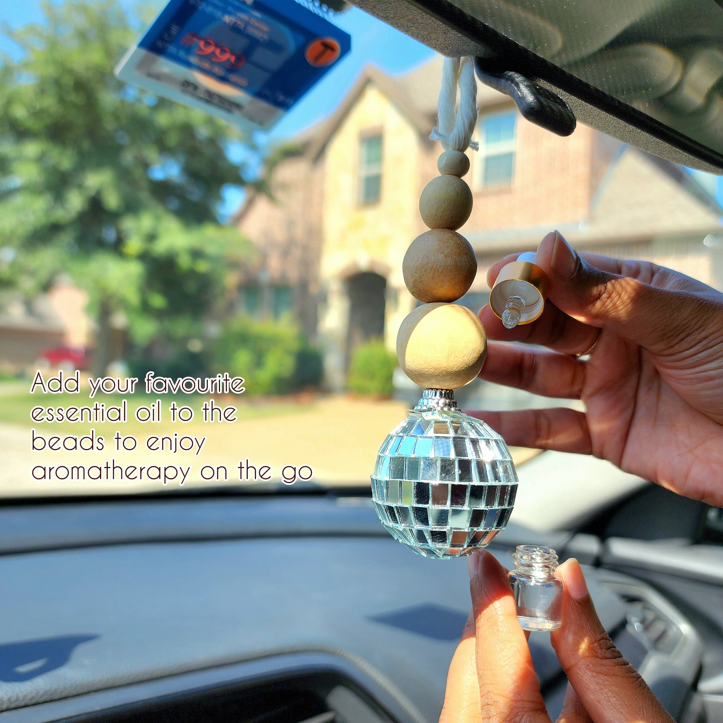 Handmade By Uruba - Wholesale Car Decorative Charm - Unisex - Disco Ball Car Charm & Oil Diffuser, Retro Car Accessories4