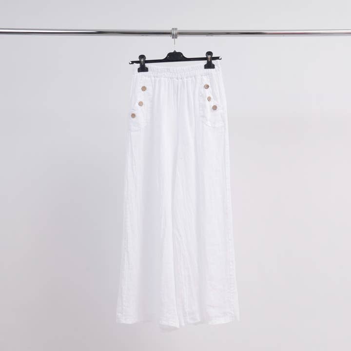Cecile Wang - Wholesale Pants - Women's - Linen wide leg pants 4352