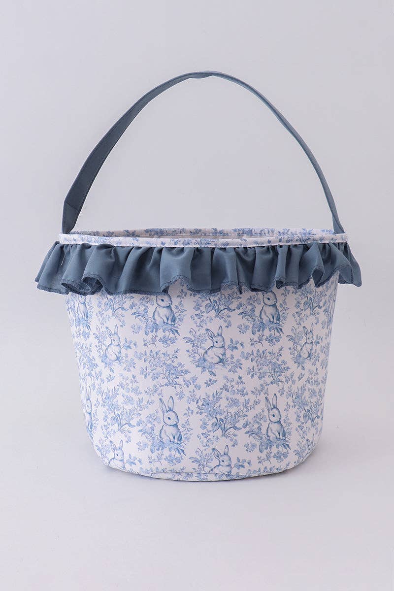 Aspen Rain Boutique - Wholesale Basket - Kids & Baby - Blue bunny floral ruffle basket4