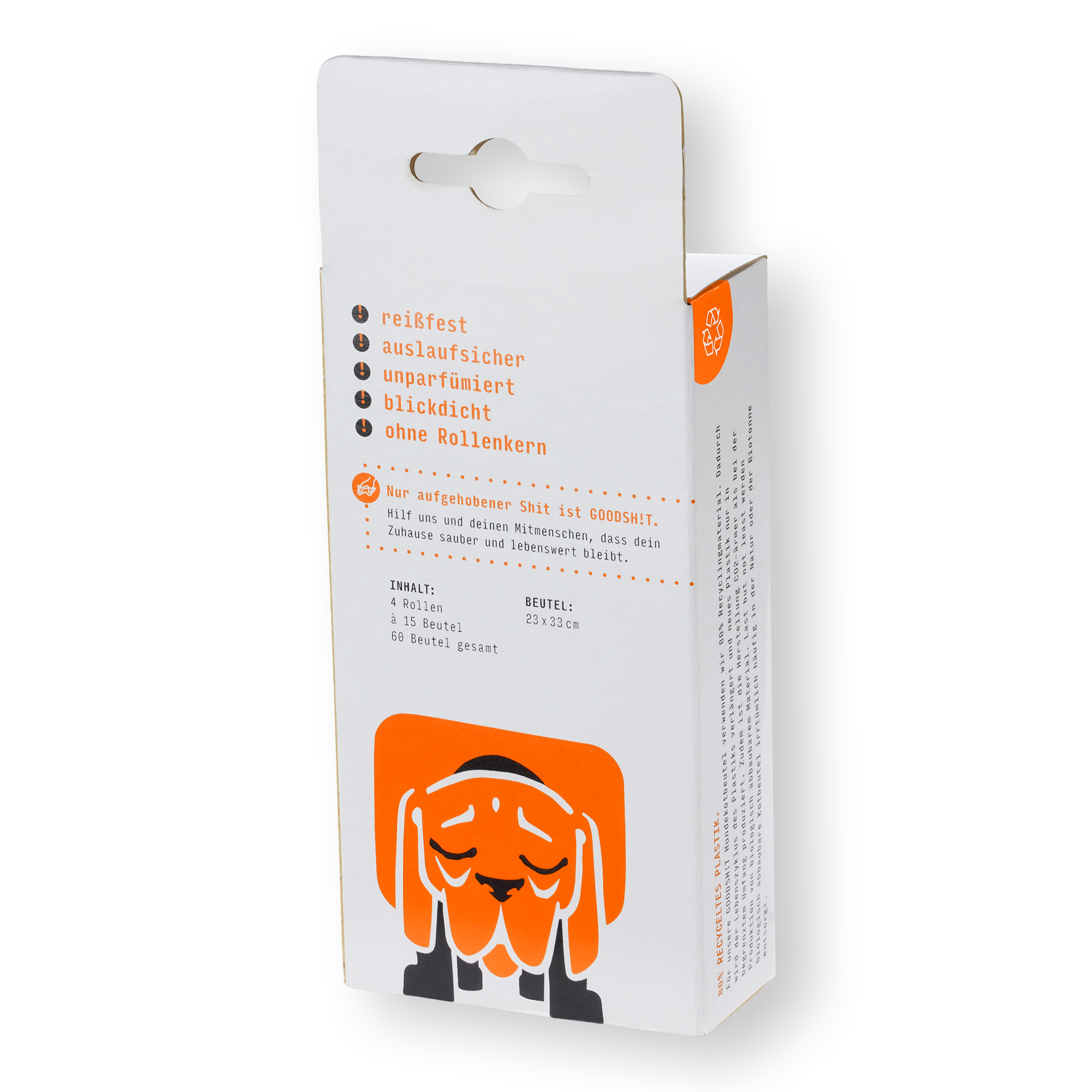 GOODSH!T – Großhandel Kotbeutel – GOODSH!T Hundekotbeutel, 4-er Box, 80% Recyclingmaterial1