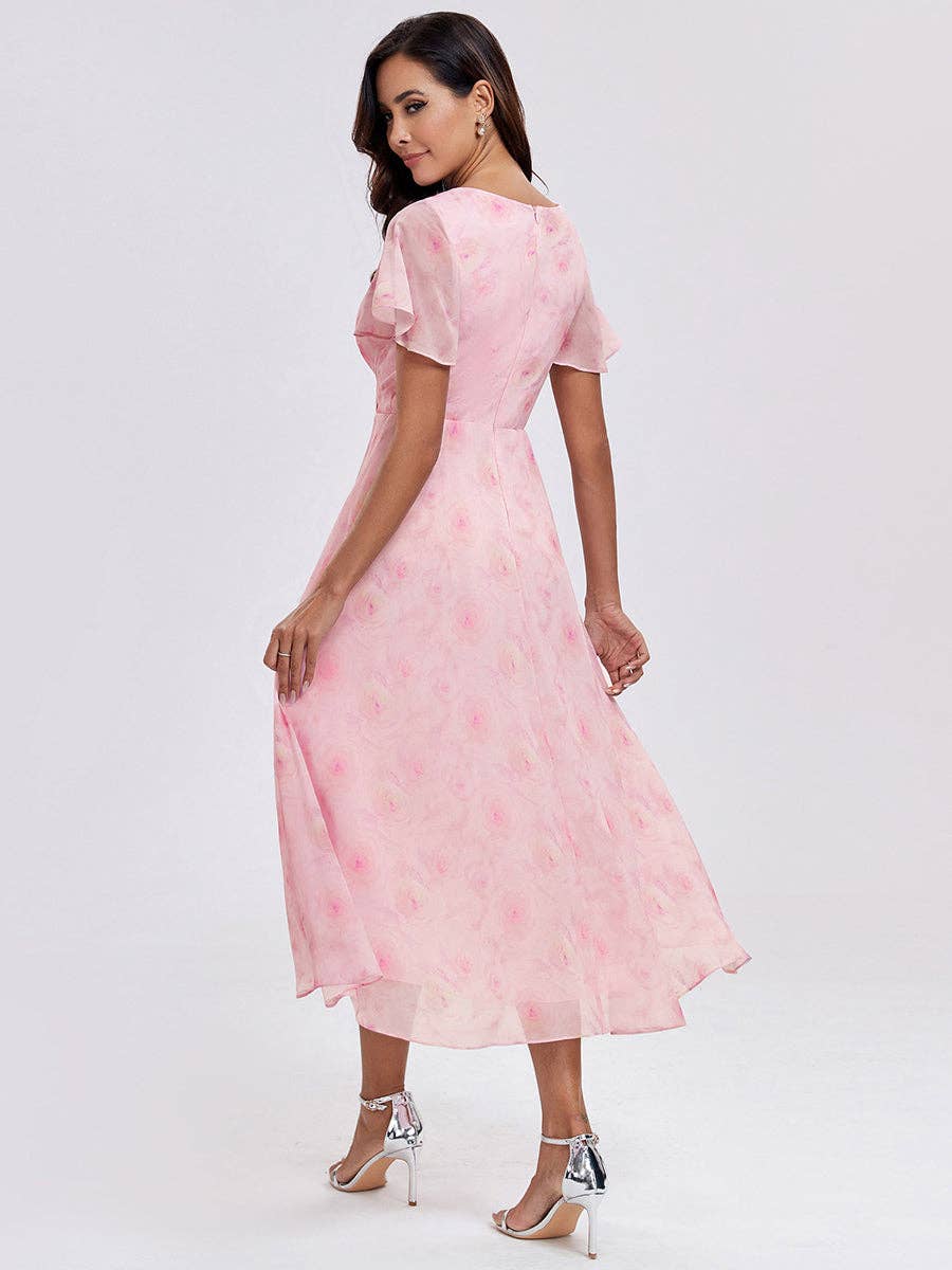 Ever-Pretty - Wholesale Jurk - Dames - Midi-chiffonjurken voor bruiloftsgasten met V-hals71