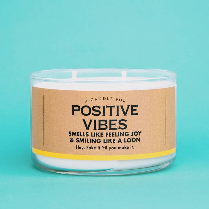 Une bougie pour des vibrations positives | Bougie amusante | 10 oz de cire de soja pour la vente par Whiskey River Soap Co.