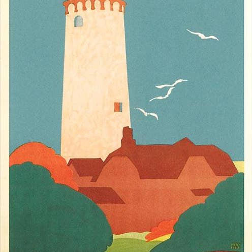 Art Print IL-250 Evanston Lighthouse Poster for wholesale by Found Image Press