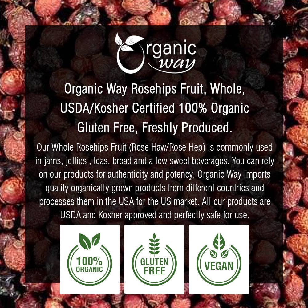 Organic Way LLC - Vendita all'ingrosso Frutta secca/disidratata - Frutto di cinorrodo intero premium (Rosa canina) - raccolto selvatico europeo | Certificato kosher | Vegano, non OGM e senza glutine | Certificato USDA | Origine Albania8