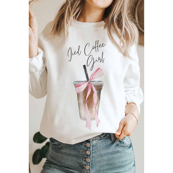 Sweatshirt met print ICED COFFEE voor wholesale door BLUME & CO.