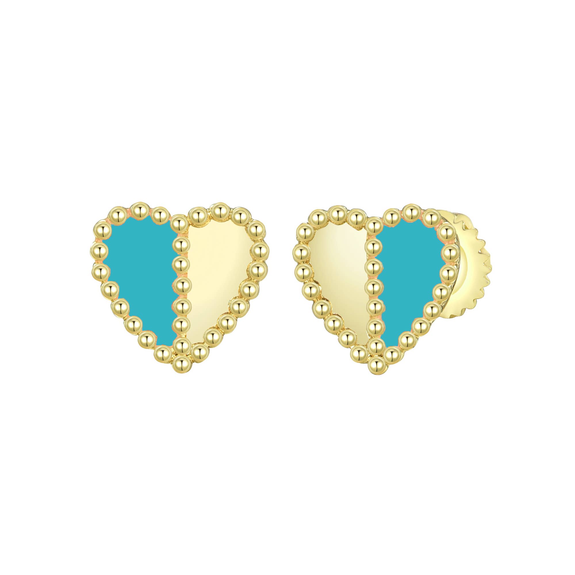 Dlux Jewels - Wholesale Stud/Post Earrings - Gold Plated Surgical Steel Heart Screwback Earrings