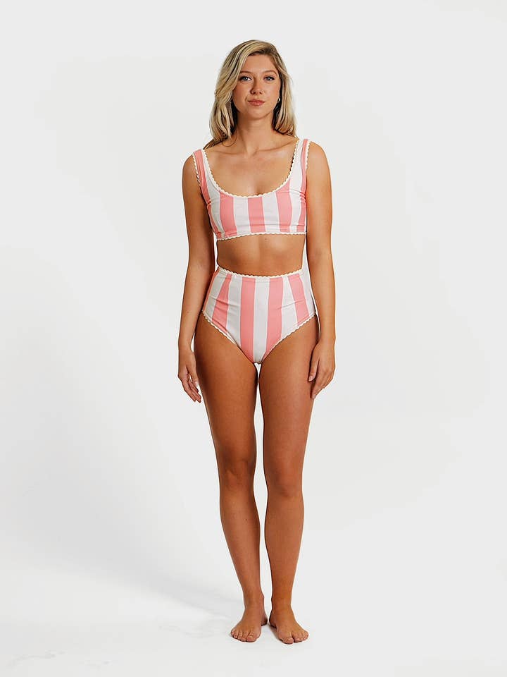 Bikini de Rayas Cabana (Rosa) para venta al por mayor de Hammies
