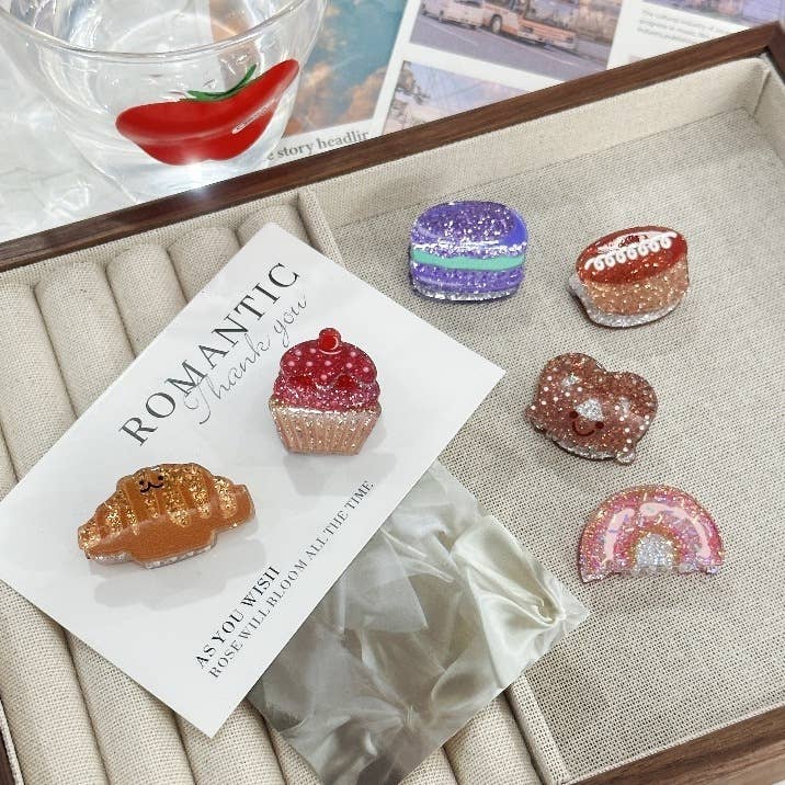 SoapElenGlen - Wholesale Hair Clip - Women's - Acrylic Glitter Baking Series Mini Hair Claw Clips7