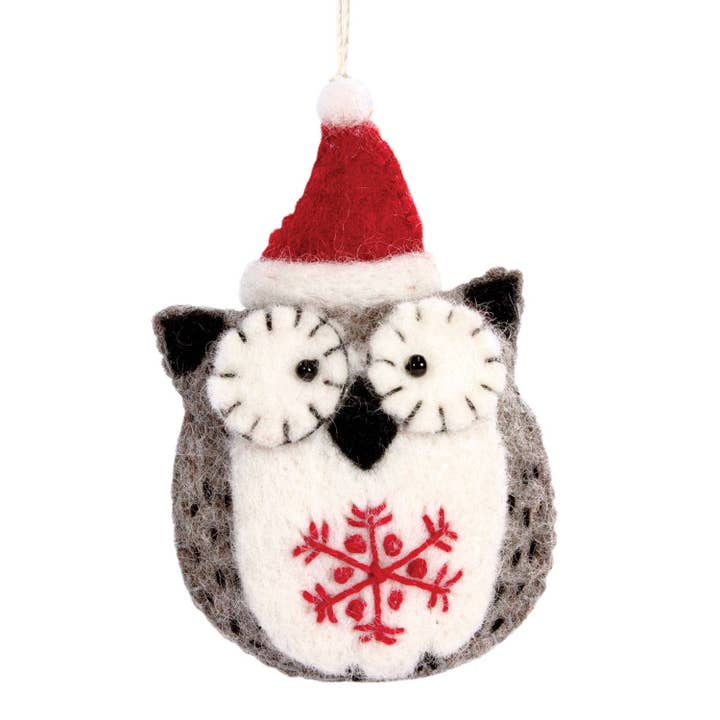 dZi Handmade - Wholesale Ornament - Snowflake Holiday Owl Ornament