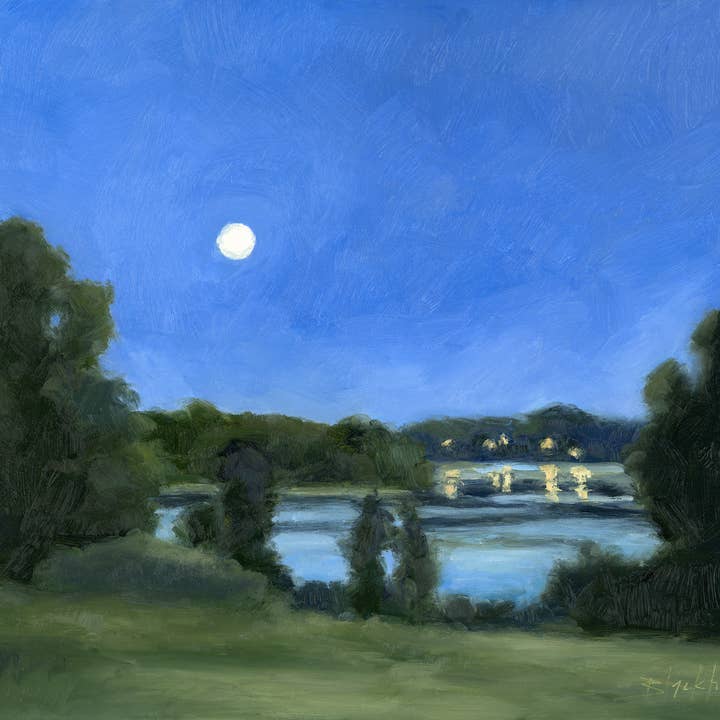 Impressão em Tela Horizontal Moon River por atacado de Michelle Blackhawk Studio