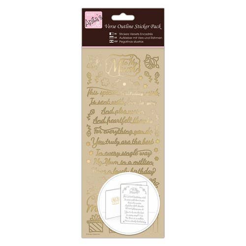 West Design Products - Wholesale Sticker - Anita's Outline Stickers, Verses, Mum, Gold, Single Pack0