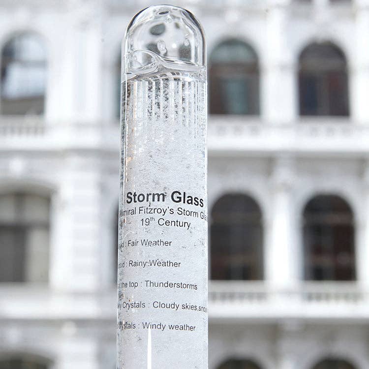 Kikkerland Design Inc - Wholesale Decorative Tabletop Object - Storm Glass Tube With Beechwood Base2