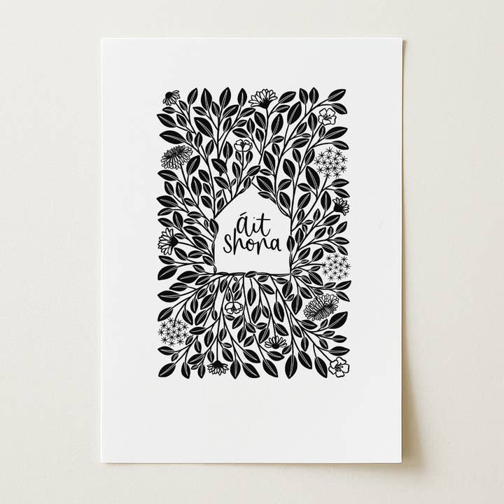 Impressão artística | Irlandês | Áit shona | Casa | A4 | serigrafia por atacado de Once upon a Dandelion