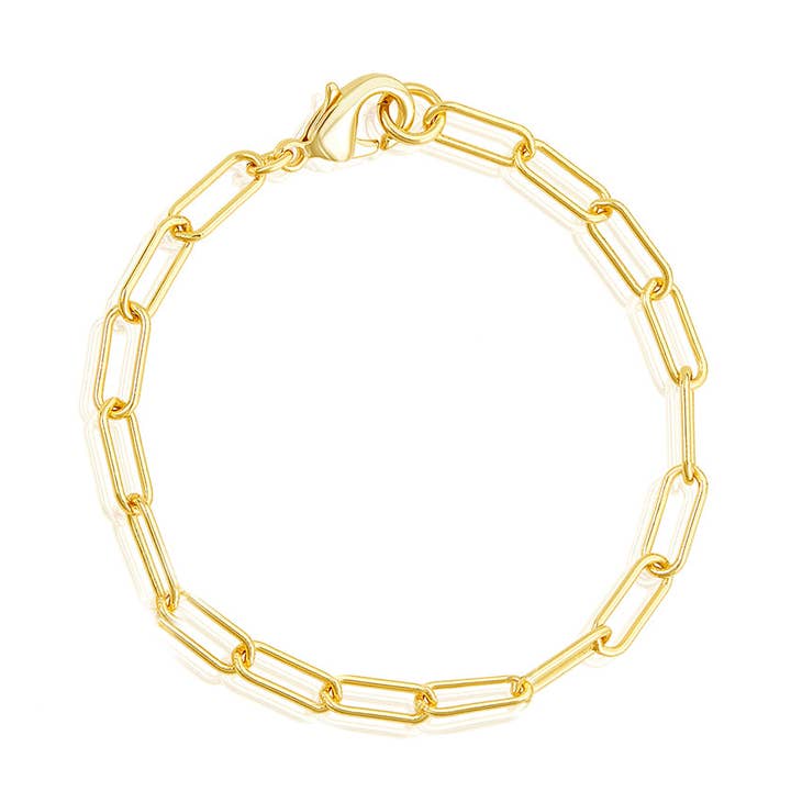 Chunky Paper Clip Chain Bracelet gold for wholesale by Adornia