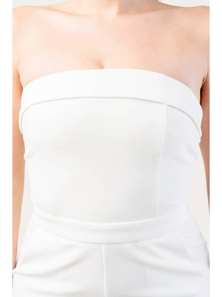 PRIVY - Wholesale Jumpsuit - Women's - PJKS11245RTP_KNIT STRETCH CREPE SLEEVELESS TUBE TOP SLIT HIGH JUMPSUIT4