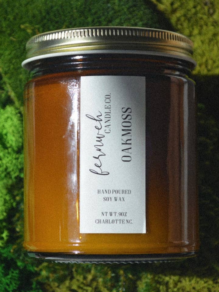 Oakmoss Sage & Lavender Jar Filled Candle for wholesale by Fernweh Candle Co.