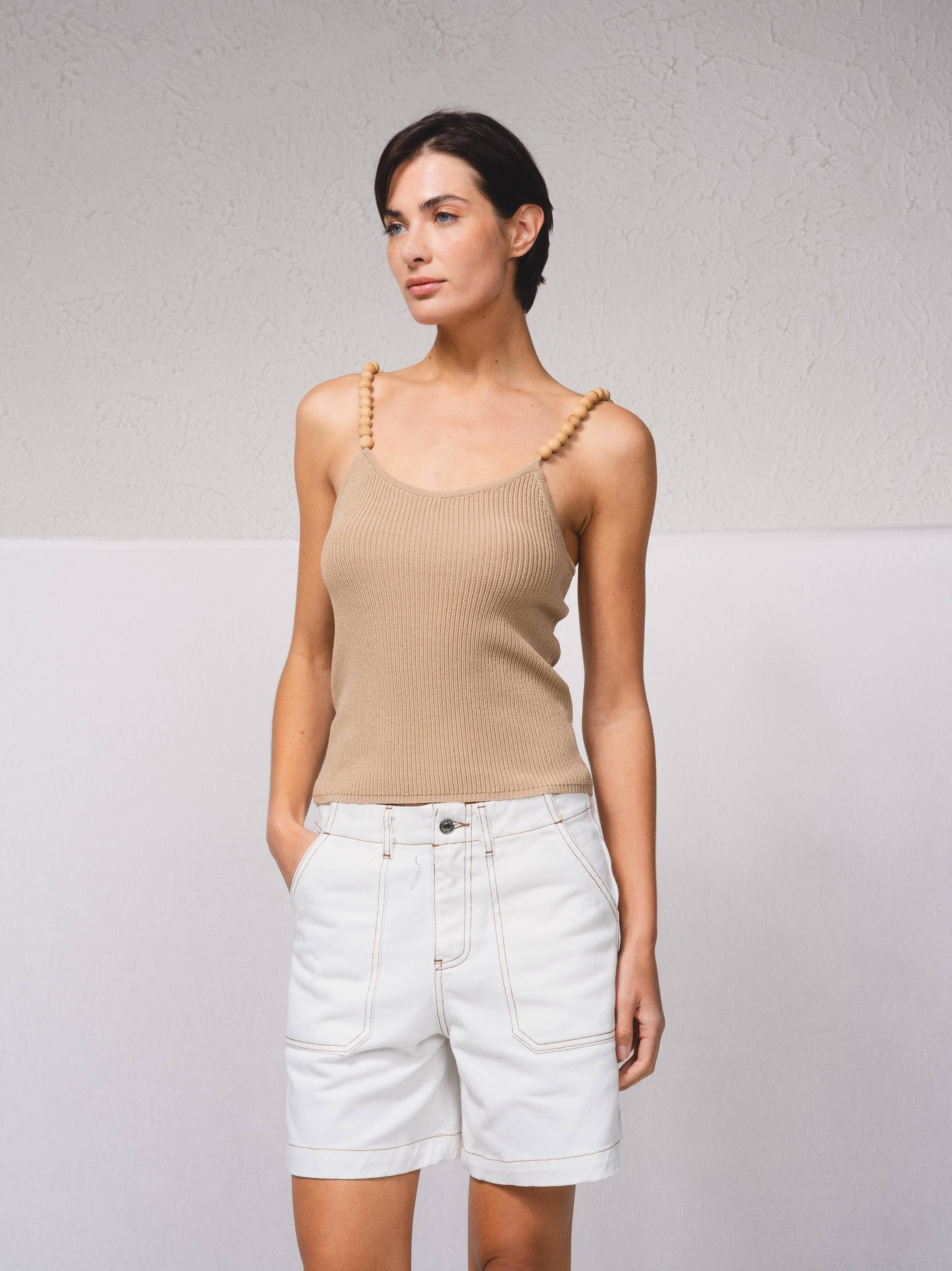 SMF - Wholesale Knit Top - Women's - 249178 - Knitted top with ball straps1