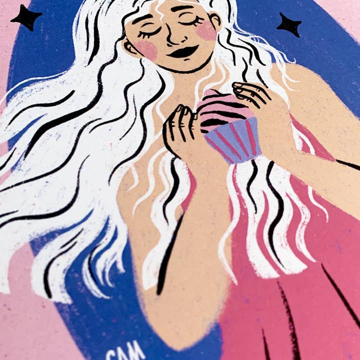 Camille Cauvez illustration et papeterie – Großhandel Poster – Sweet Lady | Poster zum Thema Gebäck, Kochen, Liebe, Kuchen