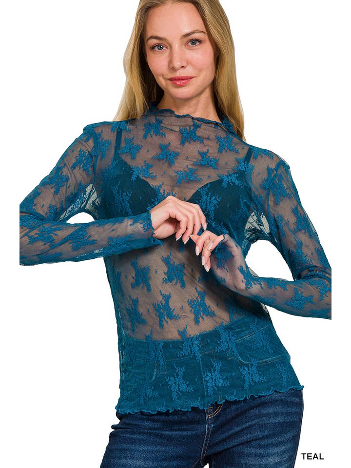 42POPS - Wholesale Blouse - Dames - 42POPS transparante top met kanten laagjes26