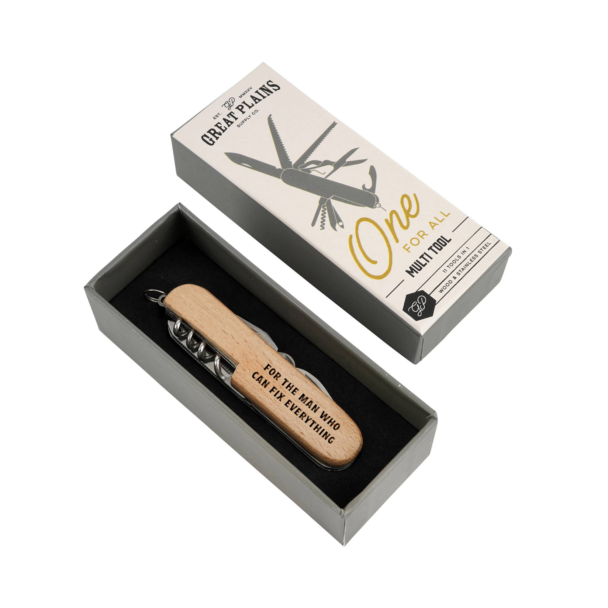 CGB Giftware – wholesale Handy tool – 'For The Man Who Can Fix...' Wooden Multi Tool In Gift Box1