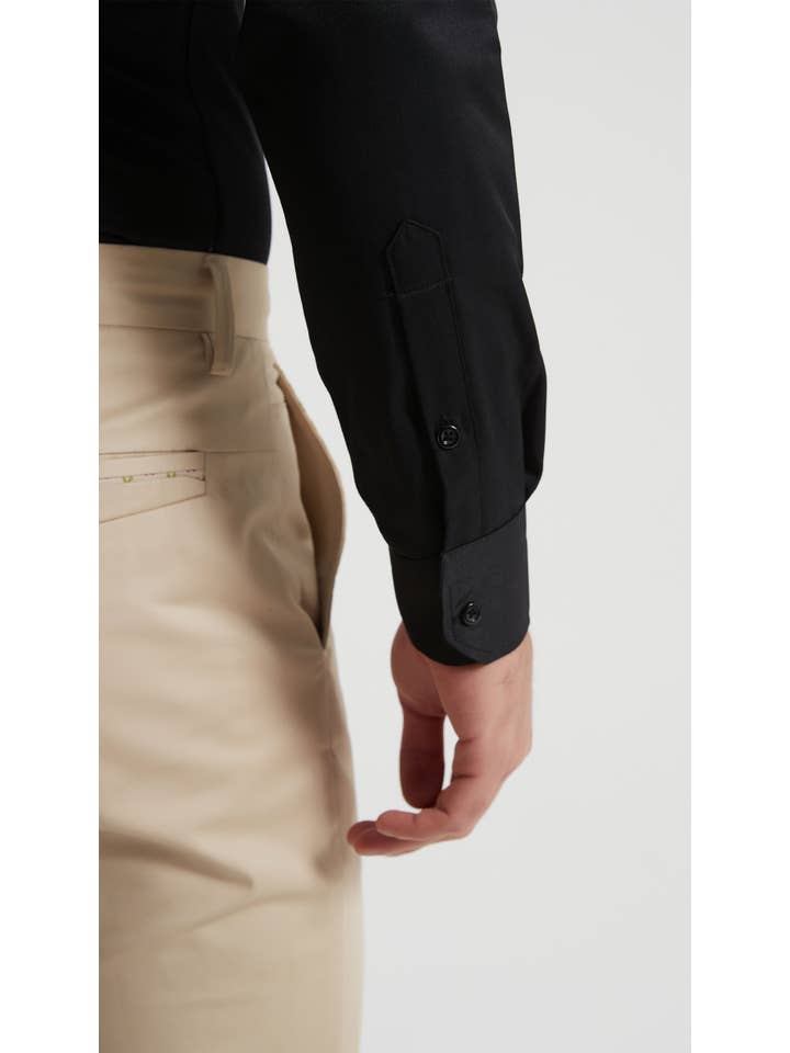 Yves Enzo - Venta al por mayor Camisa con botones - Hombre - Camisa negra slim fit