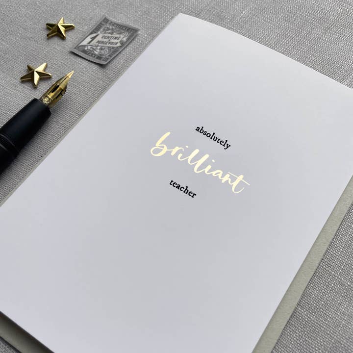 Thank you Teacher Card for wholesale by Jen Roffe Lettering Studio