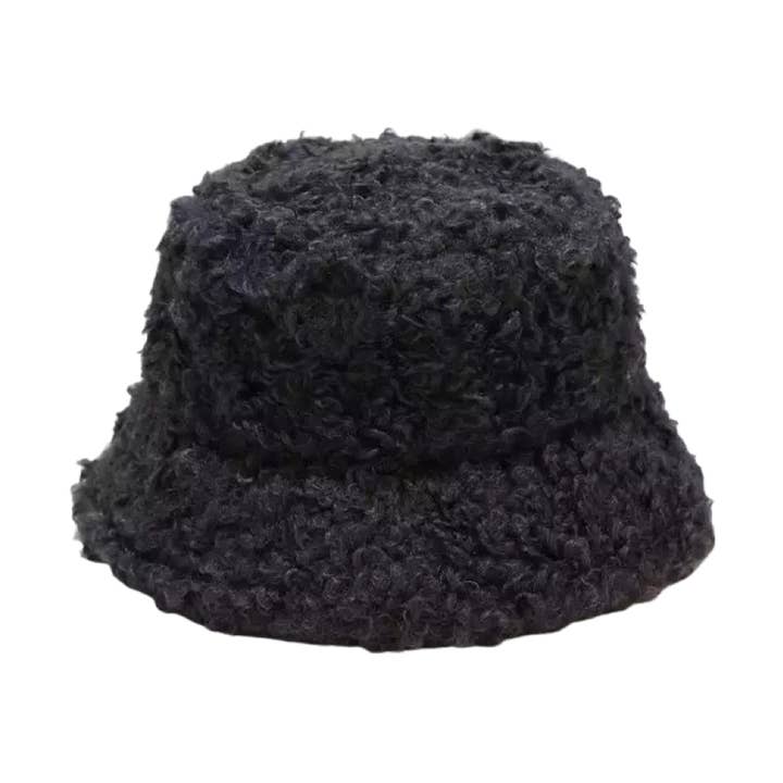 Chapéu de balde de lã Faux Lambs em ardósia por atacado de Jak & Fox