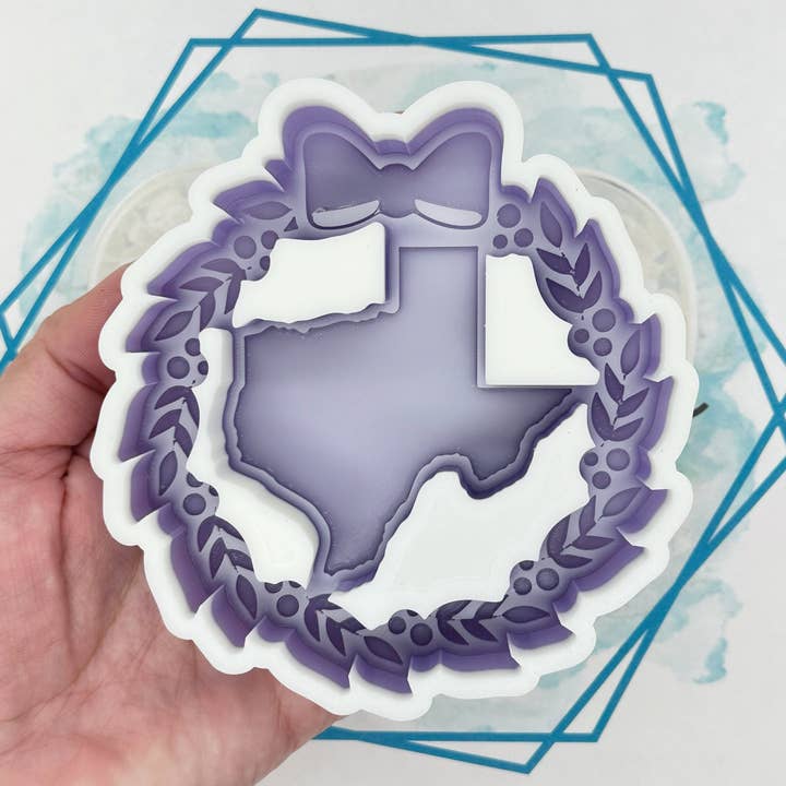 Texas Wreath Freshie Mold for wholesale by The Freshie Junkie, LLC
