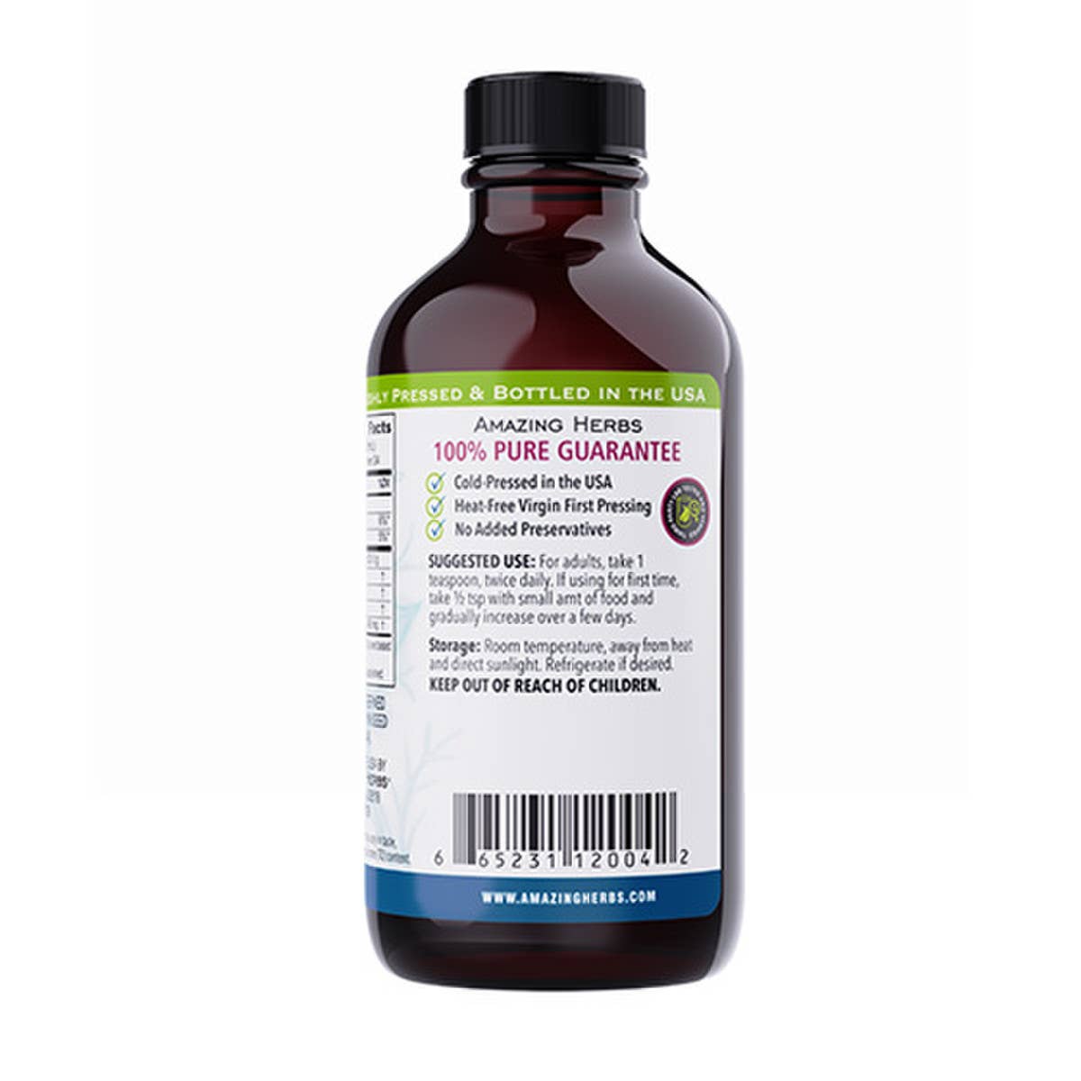 Amazing Herbs - Wholesale Oral Supplement/Vitamin - 12004 - Premium Black Seed Oil 4oz Bottle2