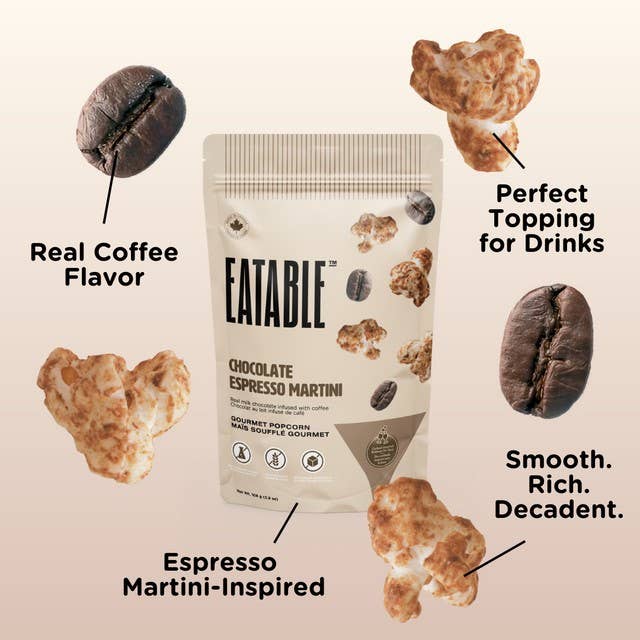EATABLE Popcorn - Wholesale Popcorn - Chocolate Espresso Martini ☕️ Gourmet Milk Chocolate Popcorn2