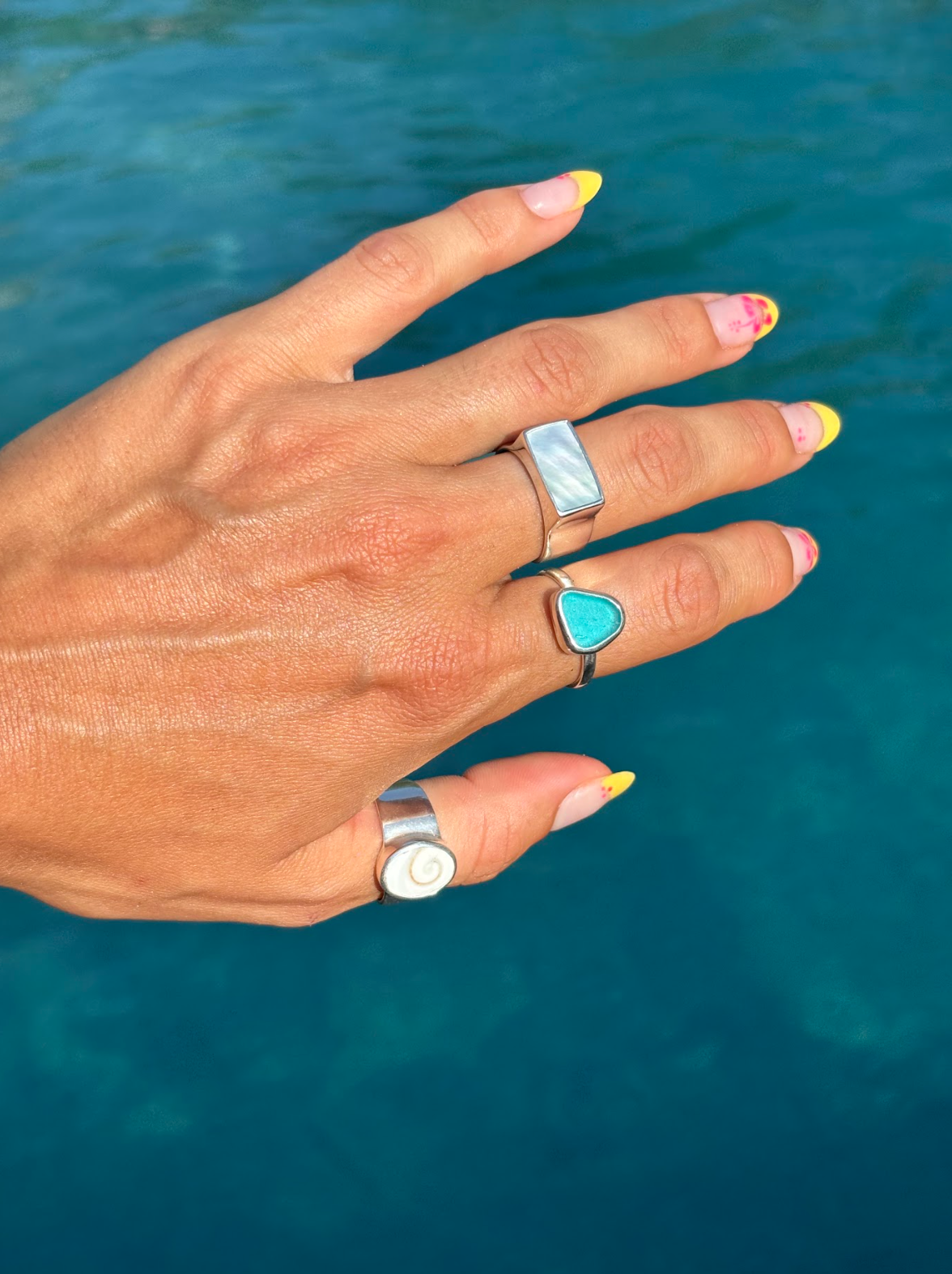 The Salty Gem - Wholesale Single Stone/Solitaire Ring - Savannah Ring - Mother of Pearl (Handmade)2