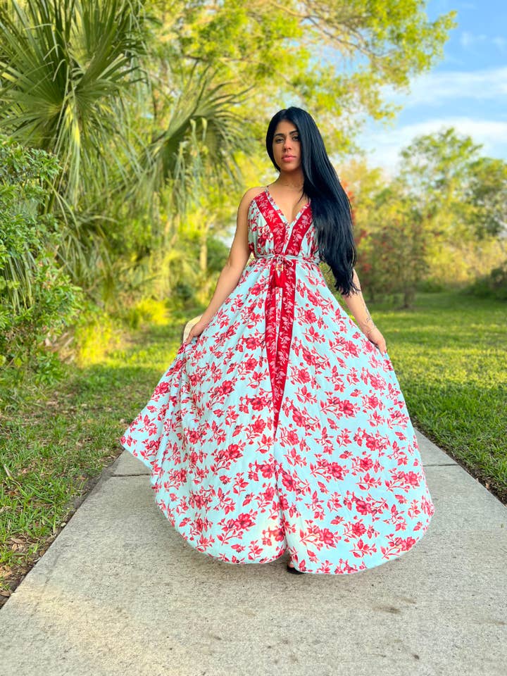 Foutaz LLC - Wholesale Dress - Women's - Boho Maxi Dress, Soft fabric -Case of Mixed Colors-4