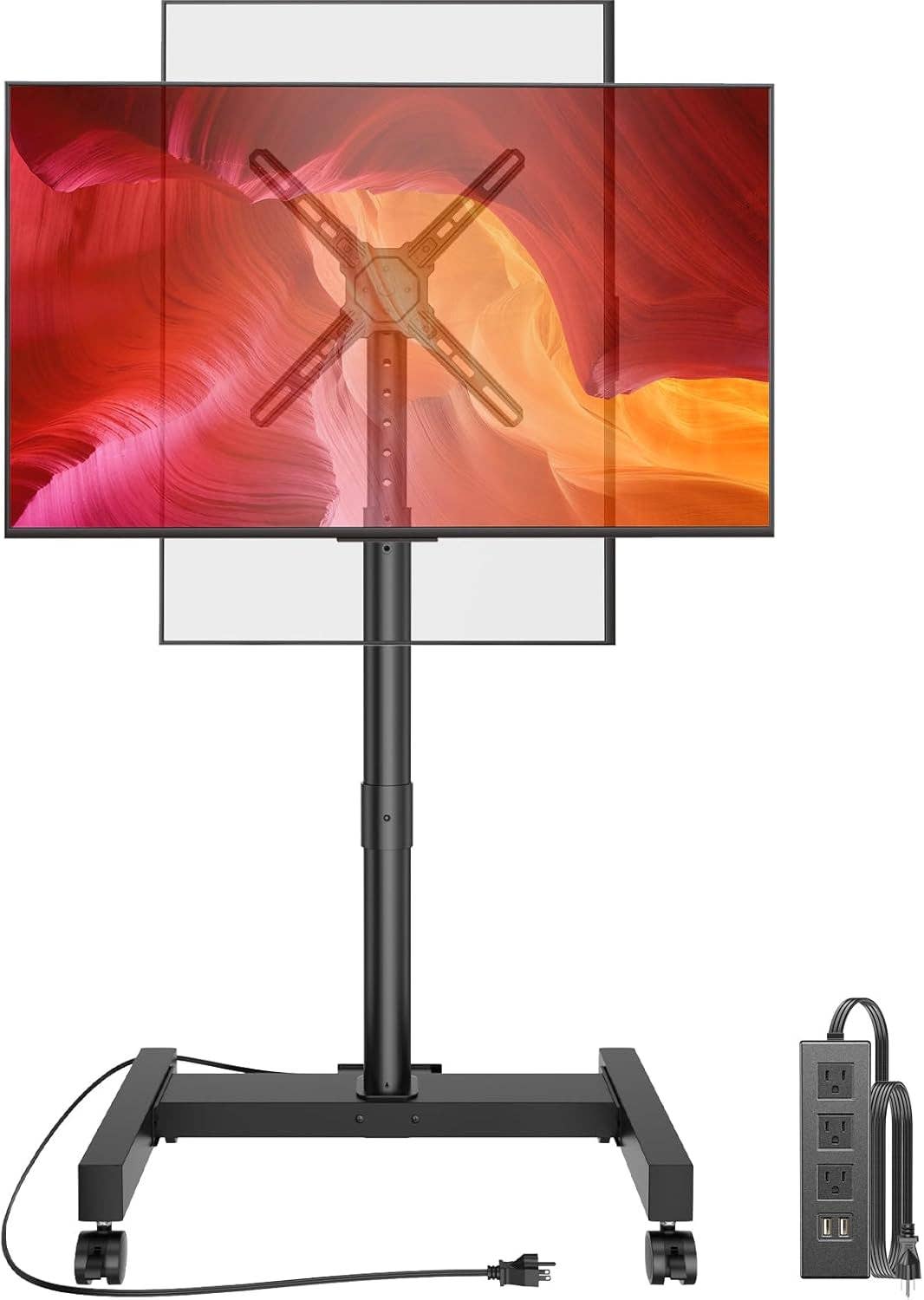 ShipItFurniture - Wholesale Console Table - Rolling TV Stand With Power Outlet For 26 To 50 Inch TVs Tilting Wheels7